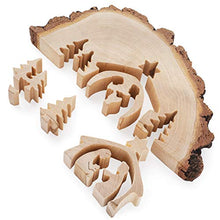 Load image into Gallery viewer, Forest Decor Wooden Christmas Nativity Scene Table Ornament, Natural Holiday Decor, Finished Wood and Unfinished Bark, Home or Living Room Decoration, Handmade in Germany (Nativity Scene Puzzle)
