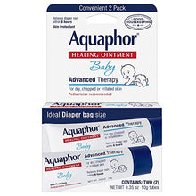 Load image into Gallery viewer, Aquaphor Baby Healing Ointment To-Go Pack - Advanced Therapy for Chapped Cheeks and Diaper Rash - Fragrance Free, 0.7 Ounce, 2 Count
