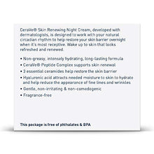 Load image into Gallery viewer, CeraVe Skin Renewing Night Cream | Niacinamide, Peptide Complex, and Hyaluronic Acid Moisturizer for Face | 1.7 Ounce
