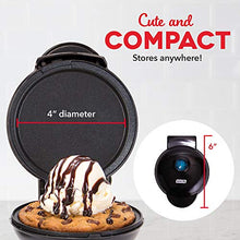 Load image into Gallery viewer, Dash DMS001BK Mini Maker Electric Round Griddle for Individual Pancakes, Cookies, Eggs &amp; other on the go Breakfast, Lunch &amp; Snacks with Indicator Light + Included Recipe Book - Black
