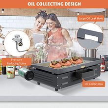 Load image into Gallery viewer, MaxKare Tabletop Gas Grill Griddle - 22 Inch BBQ Propane Portable Grill with 2-Adjustable Burners Grill Pan Cast Iron Smokeless Griddle for Indoor Outdoor Camping
