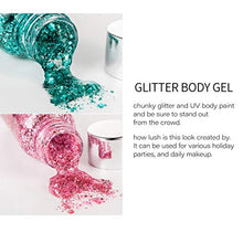 Load image into Gallery viewer, GL-Turelifes Mermaid Sequins Chunky Glitter Liquid Eyeshadow Glitter Body Gel Festival Glitter Cosmetic Face Hair Nails Makeup Long Lasting Sparkling 30g (09# White)

