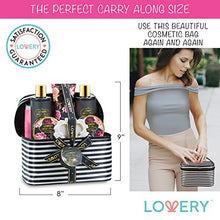 Load image into Gallery viewer, Home Spa Gift Basket, Luxury 8 Piece Bath &amp; Body Set For Men and Women, Fresh Peony Scent - Contains Shower Gel, Bubble Bath, Lotion, Bath Salt, Body Scrub, Bath Soap, Back Scrubber &amp; Cosmetic Bag
