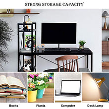 Load image into Gallery viewer, Tangkula Tower Computer Desk with 4 Tier Shelves, Study Writing Table with Storage Bookshelves, Modern Compact Home Office Workstation, 47.5" Tower PC with Steel Frame &amp; Adjustabe Feet Pad
