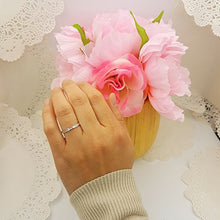 Load image into Gallery viewer, Dazzlingrock Collection 0.13 Carat (ctw) 14K Baguette Diamond Ladies Wedding Band Stackable Ring, White Gold, Size 8
