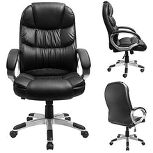 Load image into Gallery viewer, Furmax High Back Office Chair Adjustable Ergonomic Desk Chair with Padded Armrests,Executive PU Leather Swivel Task Chair with Lumbar Support (Black)
