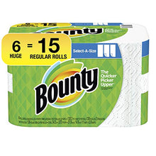 Load image into Gallery viewer, Bounty Select-a-Size Paper Towels, White, 6 Count
