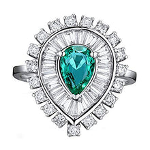 Load image into Gallery viewer, Beyond jewelry Fashion Natural Green Emerald 14Kt White Gold Diamond Engagement Wedding Ring
