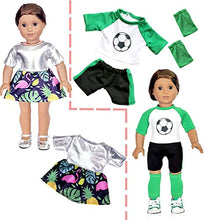 Load image into Gallery viewer, Srua Don 20 Pcs American Doll Clothes and Accessories fit American 18 inch Girl Dolls - Including 8 Complete Set Toys Doll Outfits and 2 Pairs Shoes, Doll Accessories with Cap, Underwear and Hair Clip
