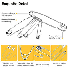 Load image into Gallery viewer, Safety Pins Assorted, 340 PCS Nickel Plated Steel Large Safety Pins Heavy Duty, 5 Different Sizes Safety Pin, Safety Pins Bulk, Small Safety Pins for Pinning, Sewing, Jackets, Clothes, Crafts
