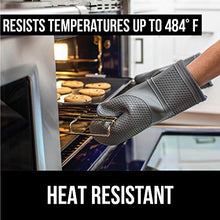 Load image into Gallery viewer, Gorilla Grip Heat Resistant Silicone Oven Mitts Set, Soft Quilted Lining, Extra Long, Waterproof Flexible Gloves for Cooking and BBQ, Kitchen Mitt Potholders, Easy Clean, Set of 2, Almond
