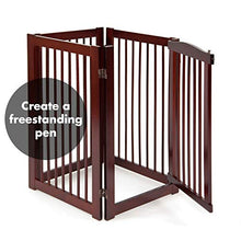 Load image into Gallery viewer, Primetime Petz 33238-G8 360 Configurable Dog Gate with Door – Indoor Freestanding Walk Through Wood Pet Gate,Walnut,36"
