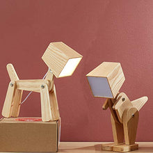 Load image into Gallery viewer, HROOME Kids Table Lamp - Wooden Dog and Dinosaur Desk Lamp
