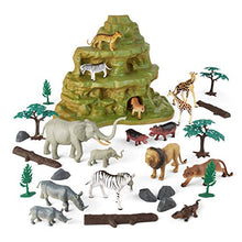 Load image into Gallery viewer, Animal Zone Safari Figure Mountain Playset, for Ages 3-6, 30 Pieces
