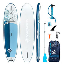 Load image into Gallery viewer, Boardworks Lūnr Inflatable Stand-Up Paddle Board (iSUP) | SUP Package Includes Three Piece Paddle, Carry Bag, Leash, Phone Case and Pump (SUP) Complete Kit | 10’5”, Blue/White
