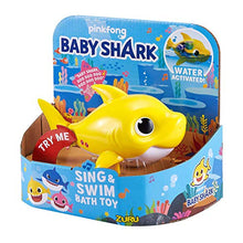 Load image into Gallery viewer, Robo Alive Junior Baby Shark Battery-Powered Sing and Swim Bath Toy by ZURU - Baby Shark (Yellow)
