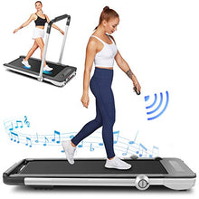 Load image into Gallery viewer, FUNMILY Folding Treadmill,Under Desk Treadmill for Home,2 In1 Running&amp;Walking&amp;Jogging Portable Machine with Bluetooth Speaker&amp;Remote Control,Built-in 5 Modes&amp;12 Programs,Installation-Free (Silver)
