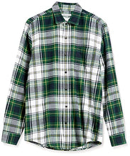 Load image into Gallery viewer, Amazon Essentials Men's Regular-Fit Long-Sleeve Flannel Shirt, Green/Ivory, Plaid, X-Small
