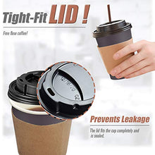 Load image into Gallery viewer, To Go Coffee Cups 120 Pack, Paper Coffee Cups With Lids Straws and Sleeves, Disposable Hot Beverage 12Oz Paper Coffee Cup
