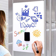 Load image into Gallery viewer, Magnetic Dry Erase Whiteboard Sticker Sheet Meal Planner Menu Reminder Board Wall Decal for Kitchen Refrigerator School with 4 Whiteboard Markers 1 Eraser Included (17X11 inches)
