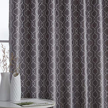 Load image into Gallery viewer, HLC.ME Franklin Moroccan Trellis 100% Complete Full Blackout Thermal Insulated Extra Wide Back Tab Curtain Panel for Sliding Glass Patio Door - Energy Savings &amp; Soundproof (100 x 84 inch Long, Grey)
