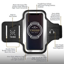 Load image into Gallery viewer, TRIBE Running Phone Holder Armband. iPhone &amp; Galaxy Cell Phone Sports Arm Bands for Women, Men, Runners, Jogging, Walking, Exercise &amp; Gym Workout. Fits All Smartphones. Adjustable Strap, CC/Key Pocket
