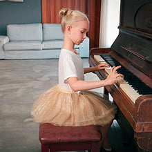 Load image into Gallery viewer, Simplicity Tutu for Girls 4 Layers Tulle Tutu Skirt with Sequins Kids Gold Tutu Girls Tutu, Golden, 2-8 Years
