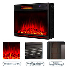 Load image into Gallery viewer, YODOLLA 29 Inch Electric Fireplace Insert, Recessed Mounted &amp; Freestanding Electric Fireplace Heater with Remote Control,Black
