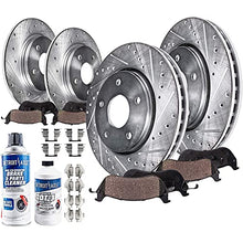 Load image into Gallery viewer, Detroit Axle - Front &amp; Rear Drilled Slotted Rotors + Ceramic Brake Pads Replacement for Lexus ES350 Toyota Avalon Camry - 10pc Set

