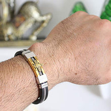 Load image into Gallery viewer, Asoodehdelan Silver Gold Farvahar Faravahar Bracelet Persian Zoroastrian GIF Persia Art
