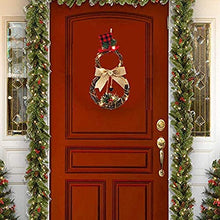 Load image into Gallery viewer, Christmas Joy Sign Decorations - Plaid Wreath Burlap Wooden Holiday Decor for Home Window Wall Indoor Outdoor
