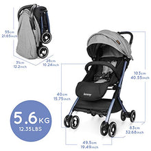 Load image into Gallery viewer, besrey Baby Stroller Lightweight Easy Fold Compact Travel Stroller for Airplane Kids pram with Reclining Seat for Baby Sleep - Gray
