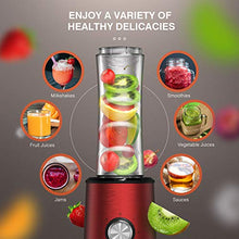 Load image into Gallery viewer, HadinEEon Blender with 3 Adjustable Speeds, Stainless Steel Personal Blender for Shakes and Smoothies, Powerful Smoothie Blender with 20oz &amp; 10oz Tritan BPA Free Portable Travel Bottles
