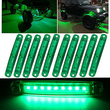 Load image into Gallery viewer, JAIZAIWJ 10Pcs Car Led Lights Waterproof Led Rock Light 12V/24V Car Underglow Lights for Cars Trucks Golf Cart Boat UTV ATV Camper Jeep Offroad(Green)
