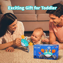 Load image into Gallery viewer, Sensing Crawling Crab, Tummy Time Baby Toys, Interactive Walking Dancing Toy with Music Sounds &amp; Lights, Infant Fun Birthday Gift Toddler Boy Girl, USB Charging Cable Included (Green)

