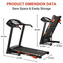 Load image into Gallery viewer, ECHANFIT Folding Treadmill Electric Motorized Running Machine with 2.5 HP Power 15 Preset Programs 17''Wide Tread Belt 8.5 MPH Max Speed for Home Use
