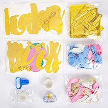Load image into Gallery viewer, Gender Reveal Decorations - Pink and Blue Balloon Garland Arch Kit with 36''Gold Foil Moon&amp;Stars Confetti Balloon Gender Reveal Banner for Gender Reveal Birthday Baby Shower Party Decorations Supplies

