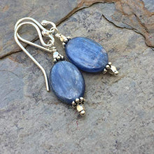 Load image into Gallery viewer, Kyanite Earrings with Sterling Silver, 1.5 inch
