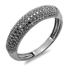 Load image into Gallery viewer, Dazzlingrock Collection 0.50 Carat (ctw) 14k Black Plated Round Black Diamond Ladies Anniversary Wedding Band 1/2 CT, White Gold, Size 7
