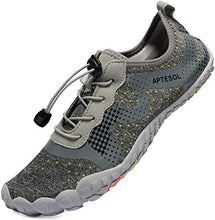 Load image into Gallery viewer, APTESOL Mens Athletic Water Shoes Barefoot Beach Inspired, No.919-grey, Size 8.0
