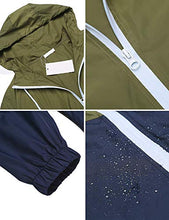 Load image into Gallery viewer, Women's Waterproof Raincoat Outdoor Hooded Rain Jacket Windbreaker Army Green XXL

