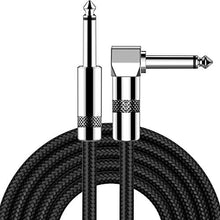 Load image into Gallery viewer, Guitar Cable 10ft New bee Electric Instrument Cable Bass AMP Cord for Electric Guitar, Bass Guitar, Electric Mandolin, Pro Audio (Right Angle to Straight, Black)
