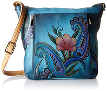 Load image into Gallery viewer, Anna by Anuschka Genuine Leather Travel Organizer | Hand-Painted Original Artwork | Denim Paisley Floral
