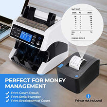 Load image into Gallery viewer, MUNBYN Bank Grade Money Counter Machine Mixed Denomination, Value Counting, Serial Number, Multi Currency, 2CIS/UV/IR/MG/MT Counterfeit Detection, Printer Enabled Bill Value Counter for Small Business
