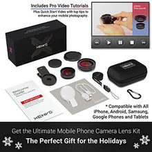 Load image into Gallery viewer, Xenvo Pro Lens Kit for iPhone, Samsung, Pixel, Macro and Wide Angle Lens with LED Light and Travel Case
