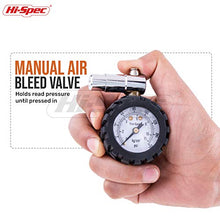 Load image into Gallery viewer, Hi-Spec 160 PSI Tire Pressure Dial Gauge for Presta Valves on Road Racing Bikes &amp; High End Mountain Bikes. Glass Dial with Quick-Release Air Button. Pocketable with a Rugged Protective Ring

