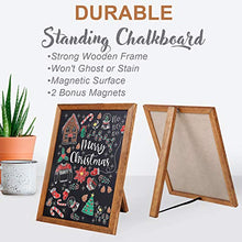 Load image into Gallery viewer, BESSO Chalkboard Signs – Stylish ProGrade Standing Deep Black Chalk Board 11 x 14 – Magnetic Rustic Slate Chalkboards Menu Board for Kitchen, Sign Board, or Sidewalk Sign. for Kids &amp; Adults
