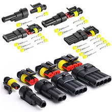 Load image into Gallery viewer, AutoEC 352PCS Electrical Connectors Plug Kit, Waterproof Automotive Motorcycle Electrical Wire Connector Terminals, 1 2 3 4 Pin Truck Harness Plug Car Spark Plug Connector for Car, Truck, Motorcycle
