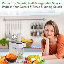 Load image into Gallery viewer, Electric Food Spiralizer Slicer Chopper - 3-in-1 Vegetable Processor, Fruit Cutter, Spiral Shredder Machine, Veggie Spaghetti Noodle, Zoodle Maker w/ 3 Cutting Blade, 1.2L Bowl - NutriChef PKESPR26
