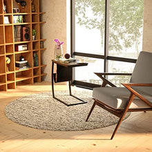 Load image into Gallery viewer, SRIWATANA Side Table End Table, Vintage C Shaped Couch Table with Side Pocket for Sofa Laptop Coffee Snack, Dark Walnut
